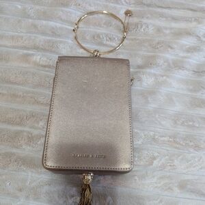 Charles & Keith Metallic Silver Wristlet
